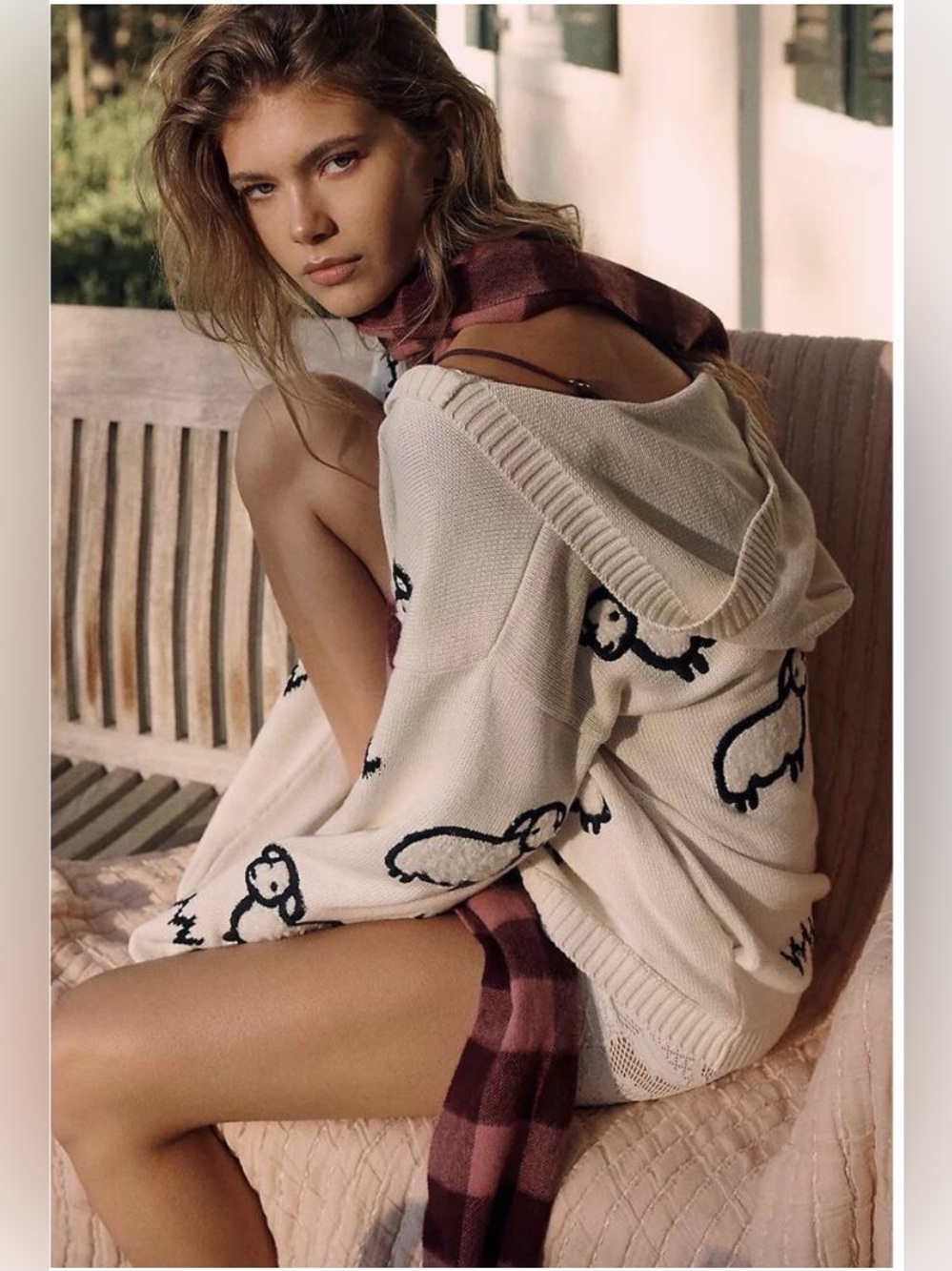 Anthropologie LyreBird Embroidered Sheep Cardigan Sweater - M